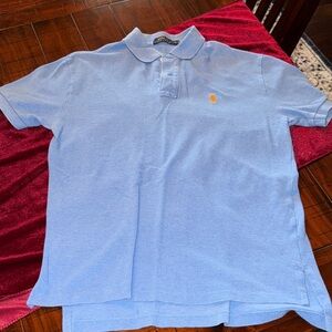 Polo by Ralph Lauren Sky Blue Shirt with Orange Emblem